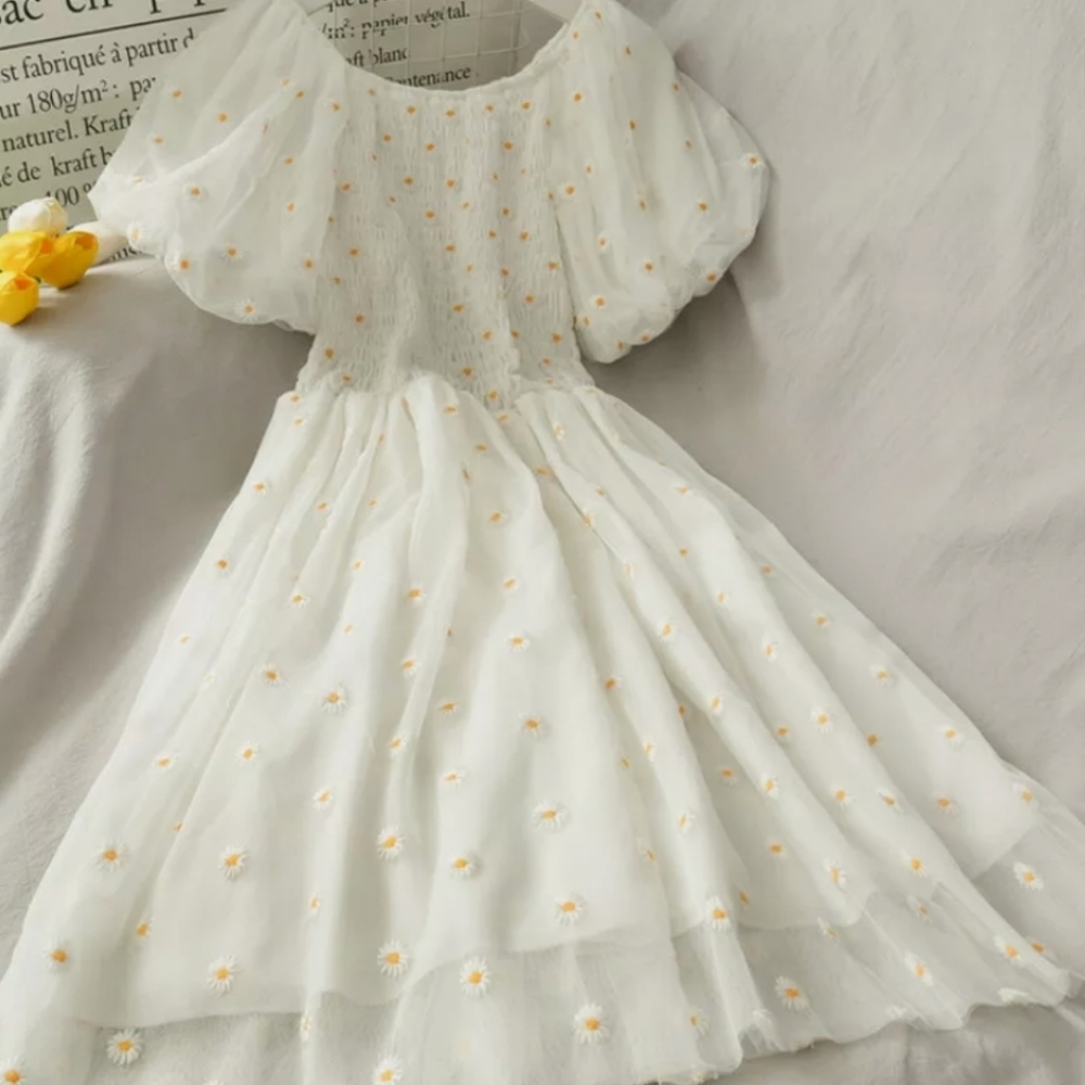 Cottagecore cute fluffy dress